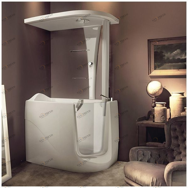 Ванна с кабиной GRUPPO TREESSE GEN-X STD-V3317|B3311-SX белая угловая сидячая с дверью левосторонняя STDV3317B3311SX