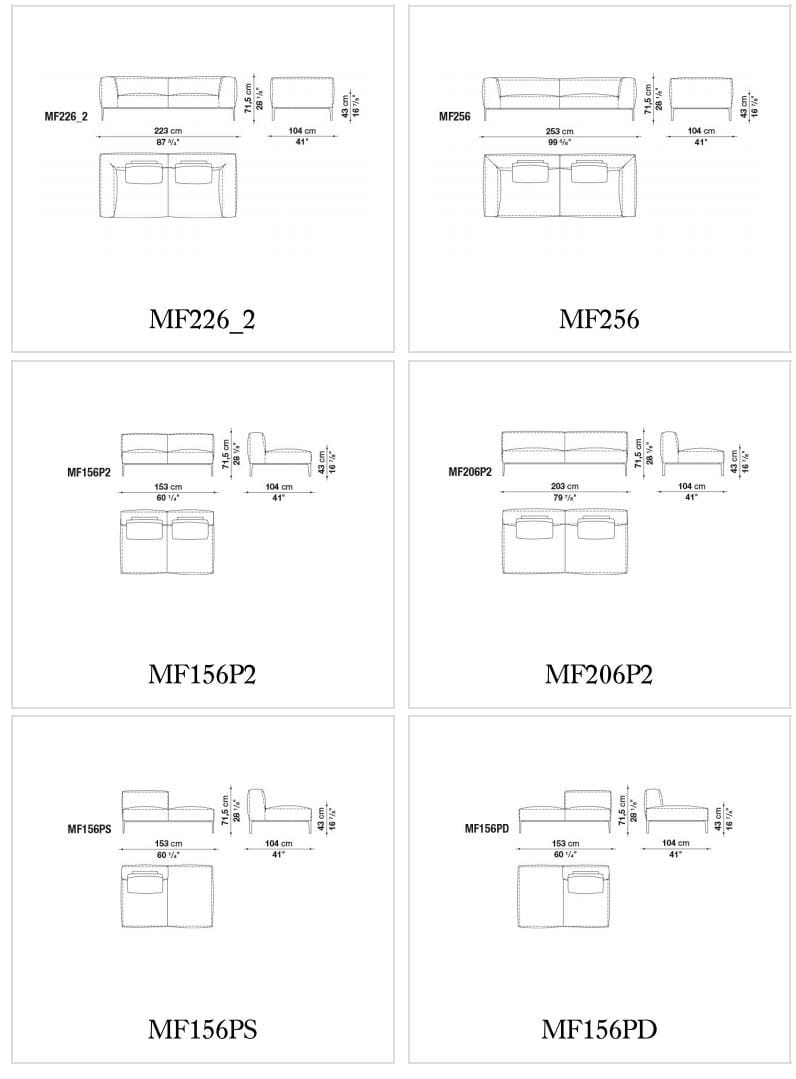 Угловой диван из ткани B&B Italia Michel ARCH-00027825 - Вид №11
