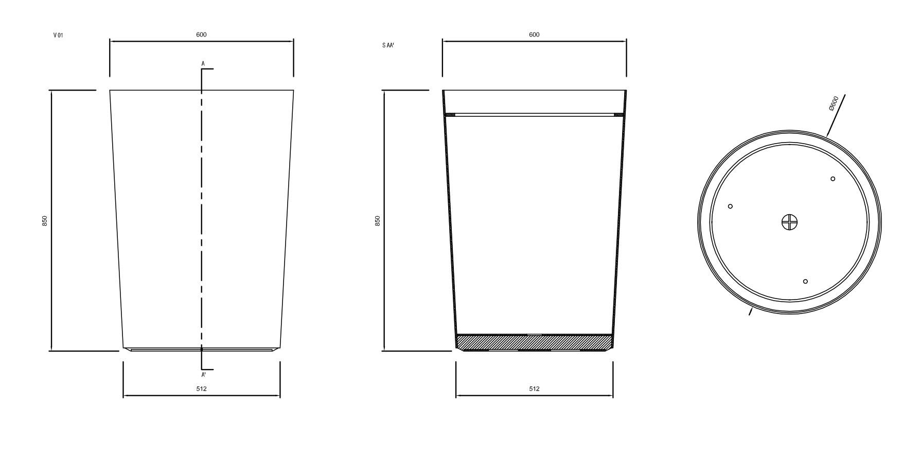 Круглый стальной плантатор amop Lugarcomum ARCH-00149353 - Вид №4