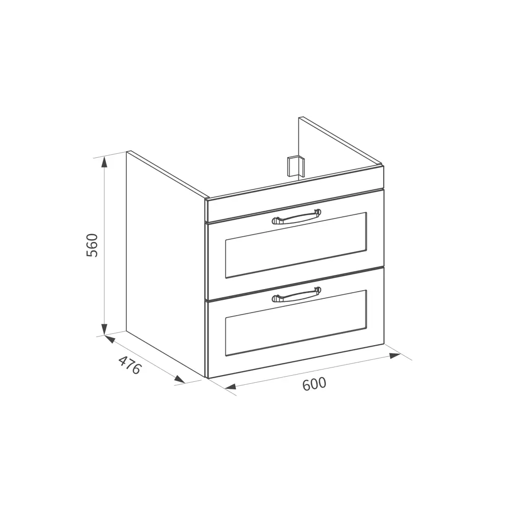 Тумба под раковину подвесная Гала 60x56x47.6 см цвет белый 89424643 STLM-2002476 Santreyd - Вид №17
