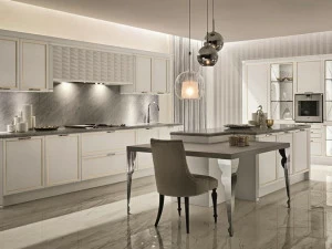 Aster Cucine Кухня из лакированного дерева с ручками Luxury glam