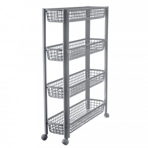 82138023 Стеллаж для ванной комнаты 58.5 см четырёхъярусный цвет серый