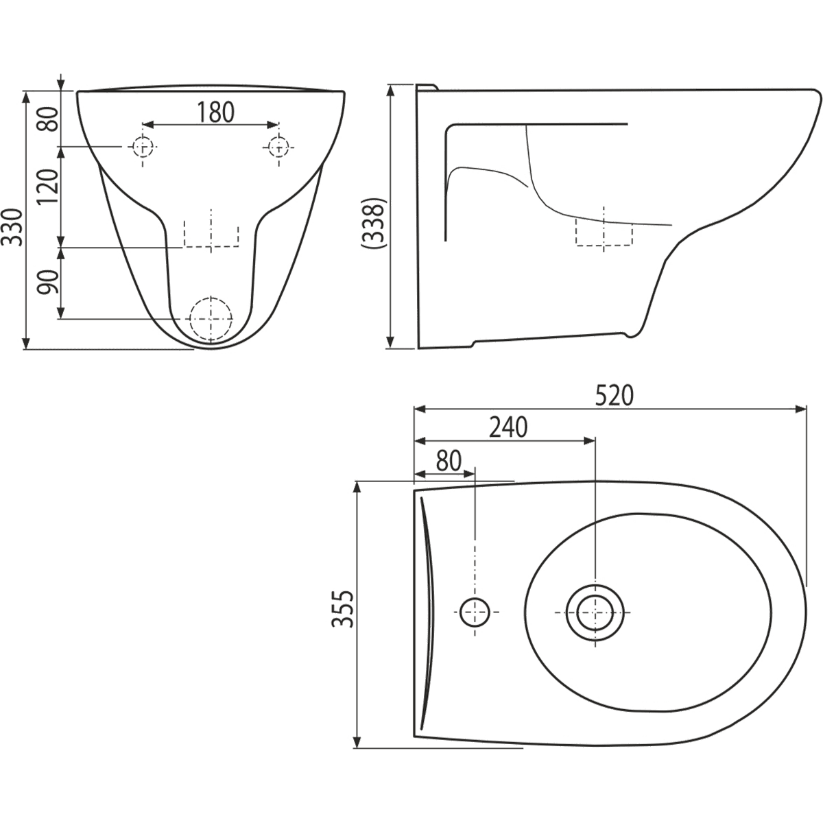 AC01 Биде подвесное  ALCAPLAST  - Вид №1