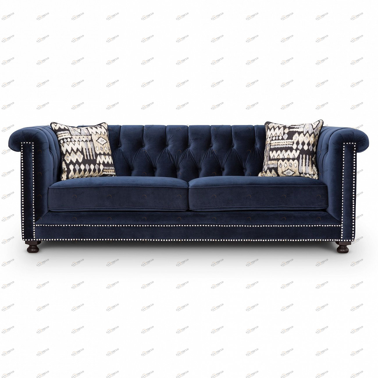 Диван прямой синий Hickory KELLY LOUNGE ДИЗАЙНЕРСКИЕ 045504 Синий 