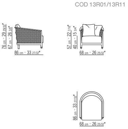 Flexform Кресло с подлокотниками из ткани и дерева sun-id-1451126 - Вид №3