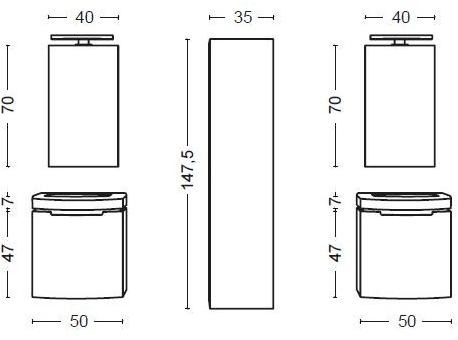 Mobiltesino Отдельная лакированная тумба под умывальник с зеркалом Drop sun-id-1357726 - Вид №2