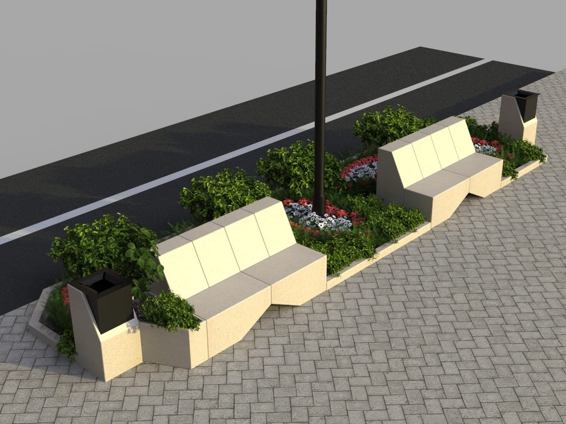 Реконструированная каменная модульная скамья Viscio Urban Design Modula ARCH-00099450