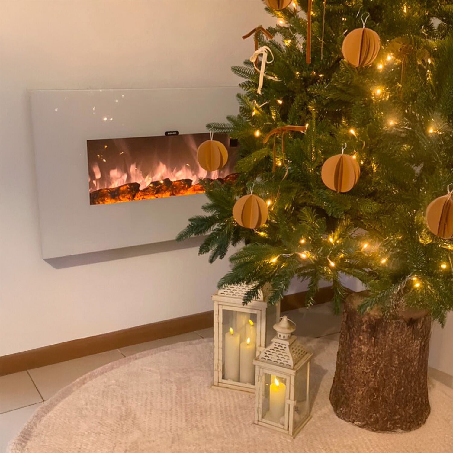 Настенный электрический стальной и стеклянный камин SINED MONTE BIANCO ARCH-00043215 - Вид №2