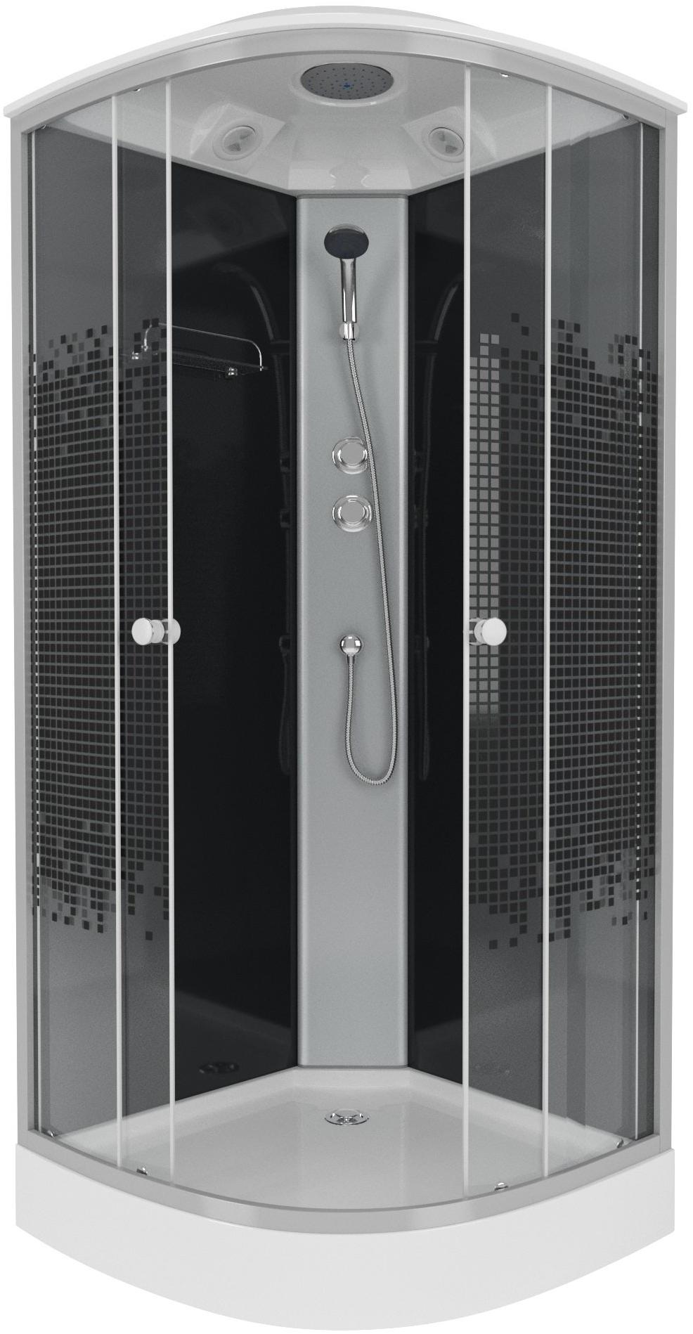 Душевая кабина NG- 4502-08BLACK (1000х1000х2150) низкий поддон(13см) стекло МОЗАИКА Niagara ECO - Вид №1