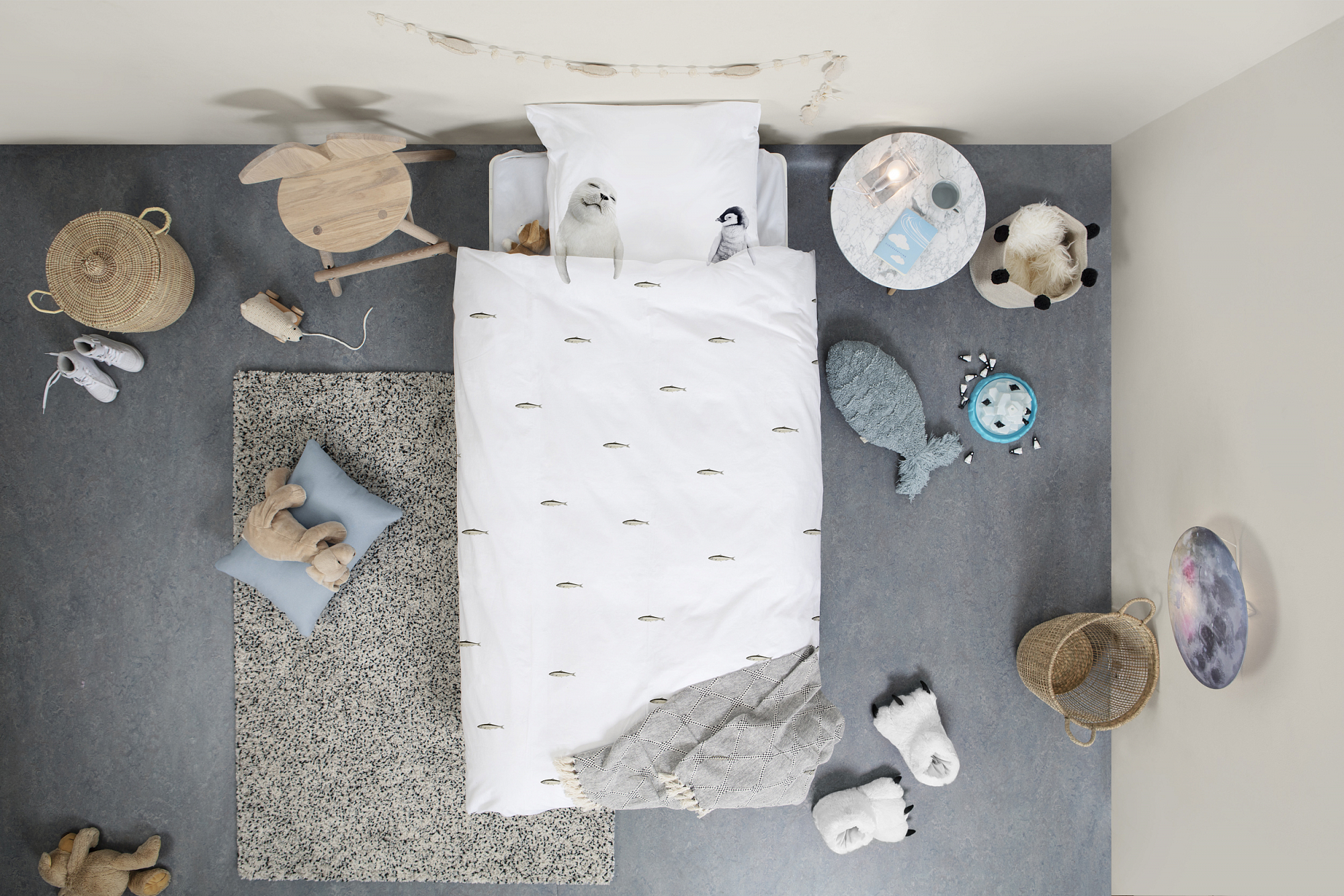 Детское постельное белье односпальное "Полярные друзья" 150х200 см SNURK  335476 Белый  - Вид №5