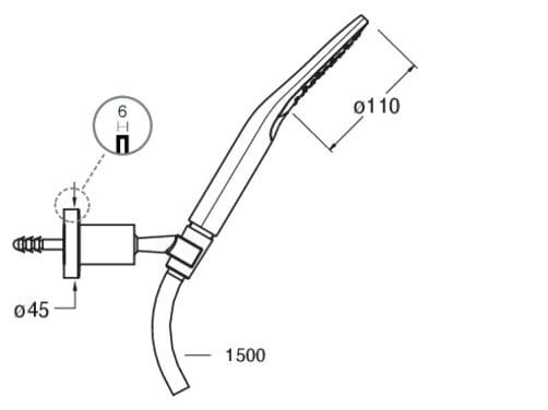 Настенный ручной душ с системой защиты от накипи с держателем CRISTINA Rubinetterie дополнения для душа / ванны / умывальника-Shower &amp ARCH-00042704 - Вид №2