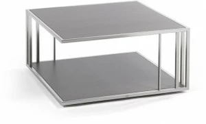 FISCHER MÖBEL Низкий квадратный журнальный столик с журнальной полкой Suite