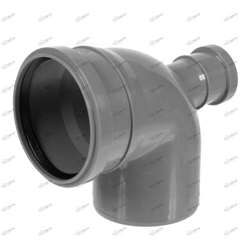 Отвод ПВХ канализационная D110х90° с выходом 50 (фронтальная) Политек 6315