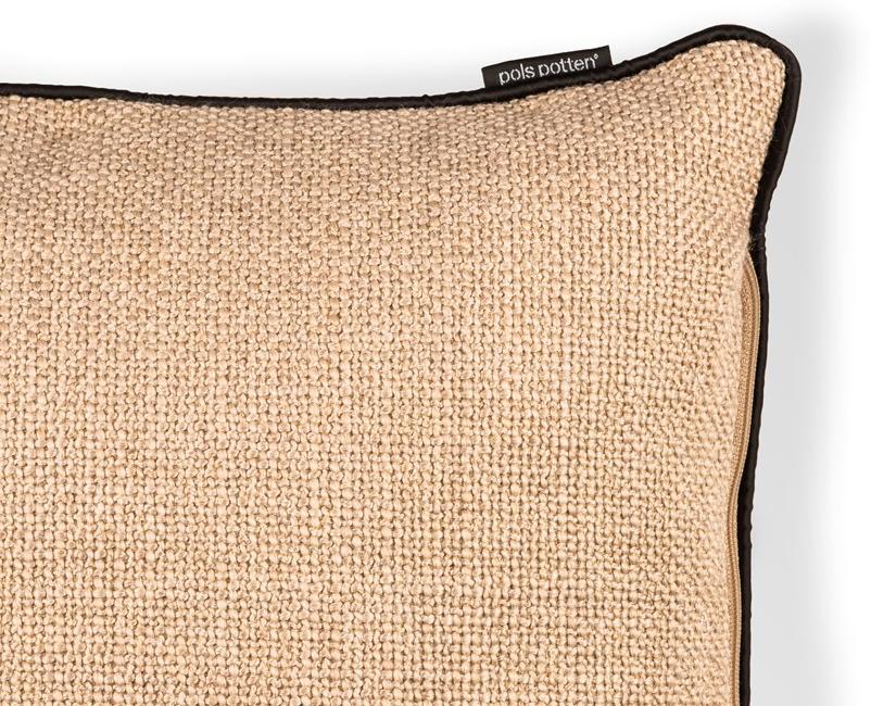 Pols Potten Однотонная квадратная подушка из ткани  555-060-008  - Вид №4