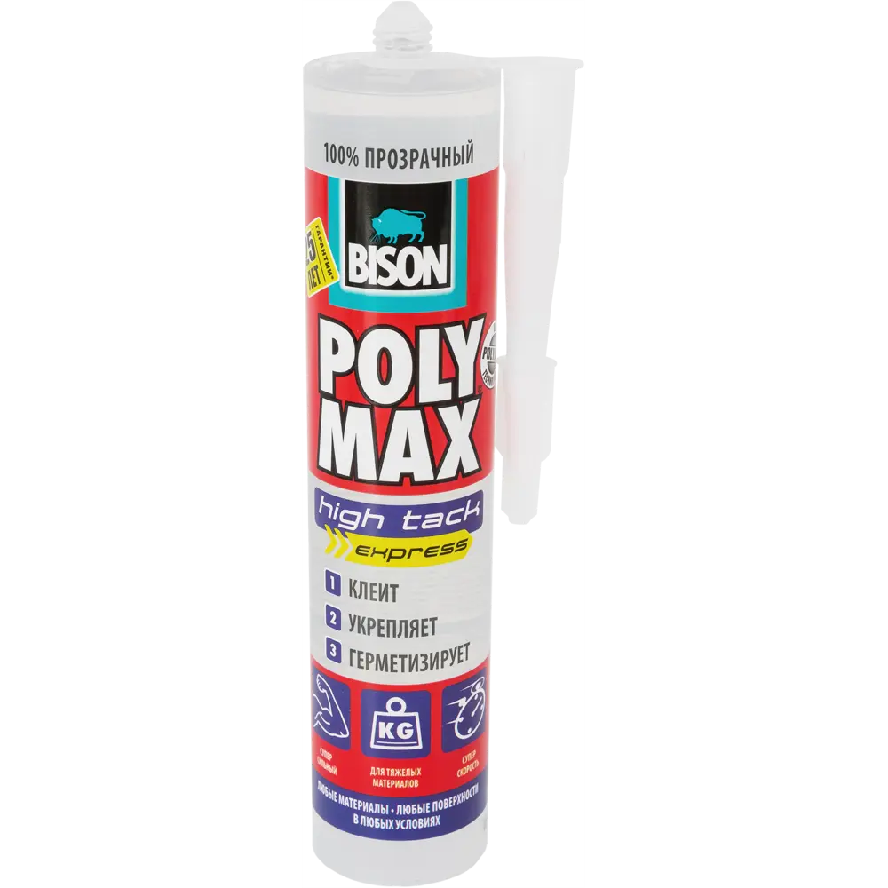 Клей-герметик Bison «Polymax Hightack» 300 г прозрачный STLM-2141866