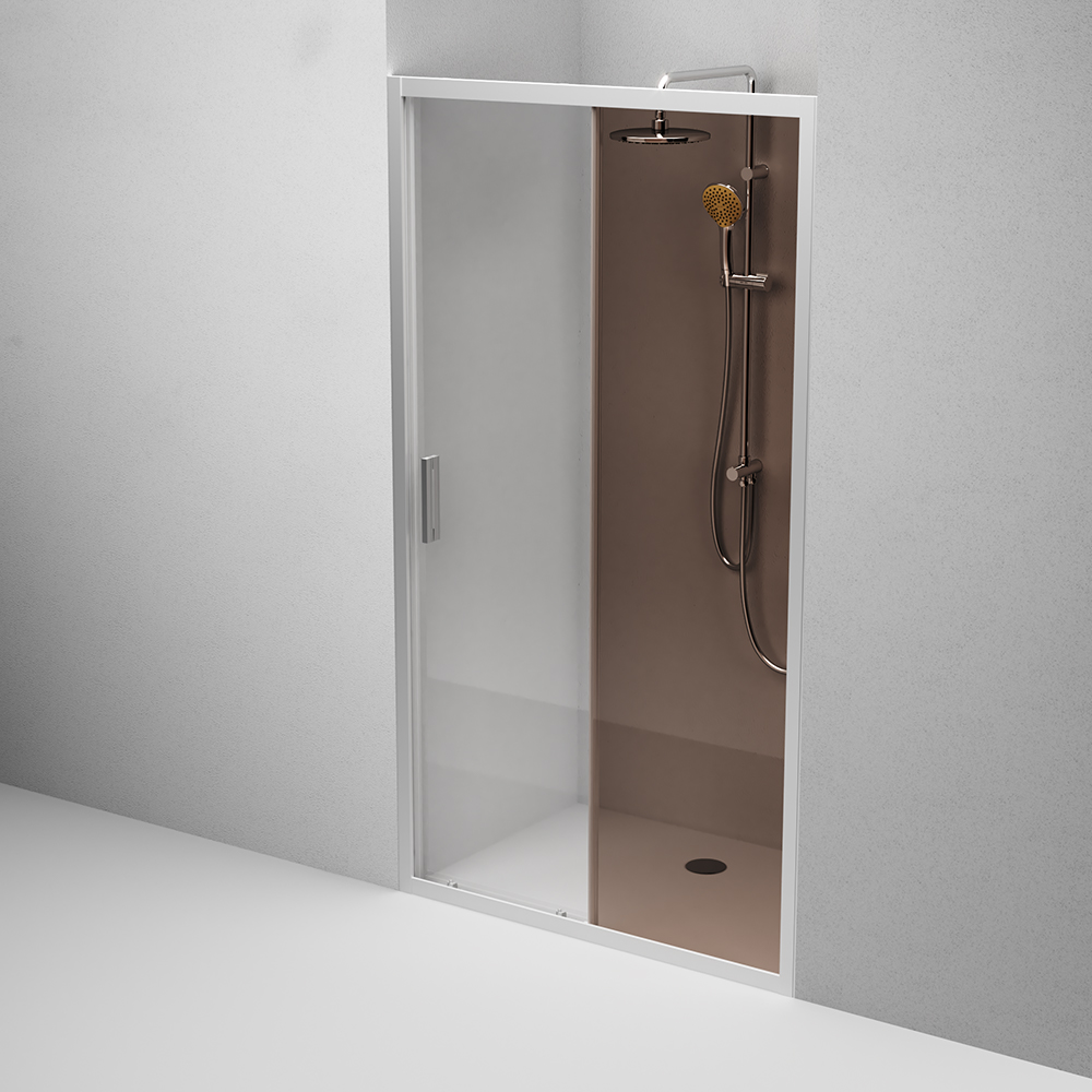 W90G-110-1-195MBr Solo Дверь душевая 110х195 стекло бронзовое профиль матовый хром AM.PM Gem - Вид №3