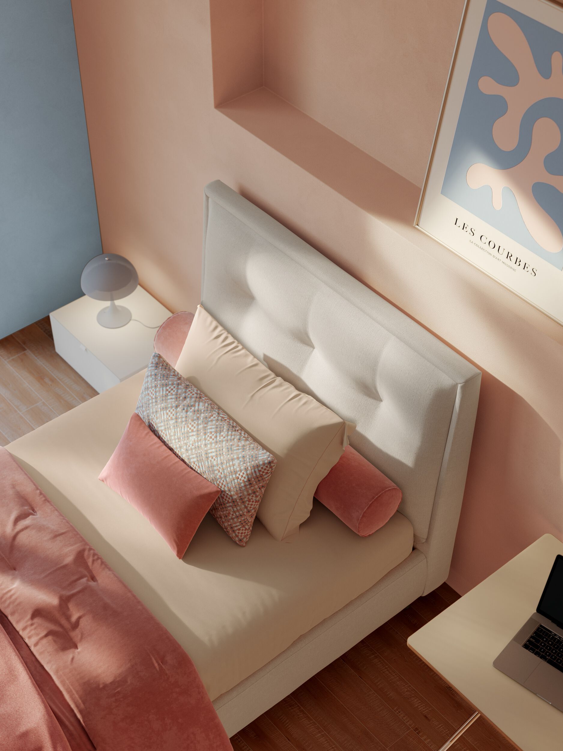 Односпальная кровать из ткани с мягким изголовьем Twils VENUS ARCH-00029060 - Вид №2