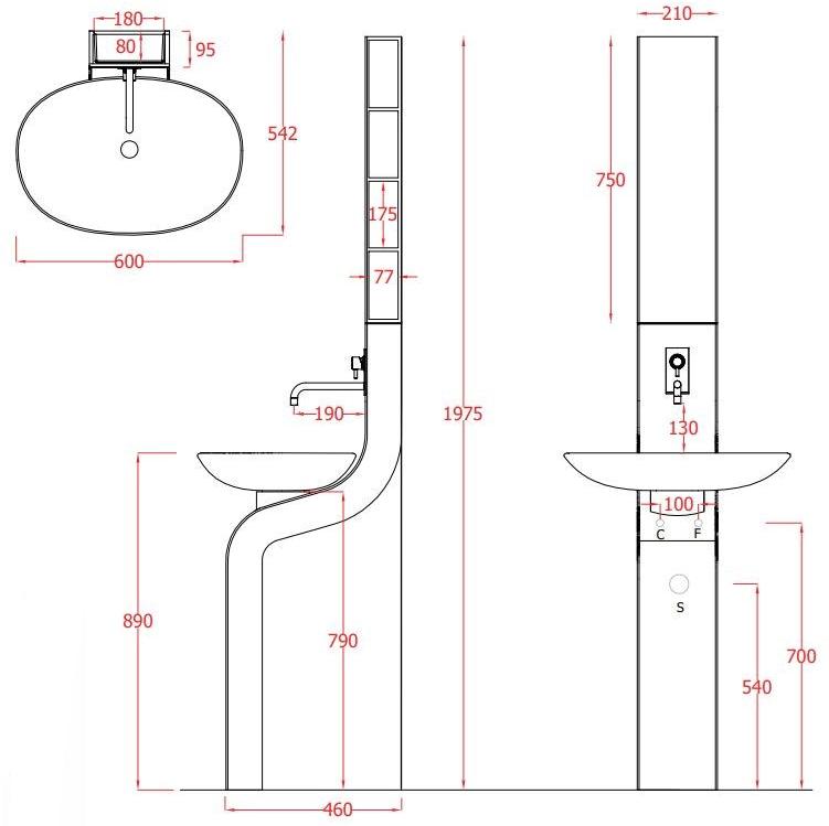 Lfa006 Пьедестал для раковины овальная ArtCeram La fontana 2.0 - Вид №2