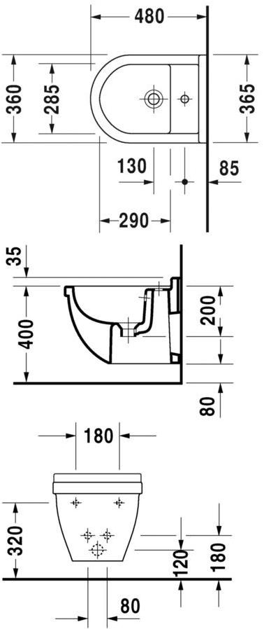 223115 Биде подвесное Starck 3 Duravit - Вид №1