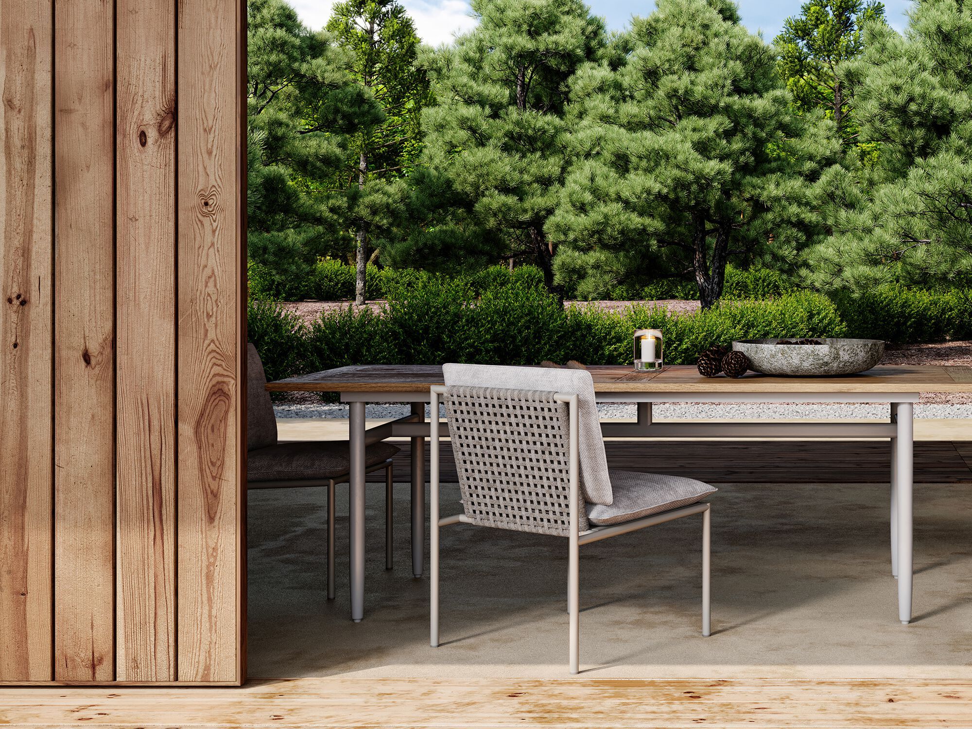 Прямоугольный обеденный стол из алюминия и дерева Walters Стрингер ARCH-00070579 - Вид №4