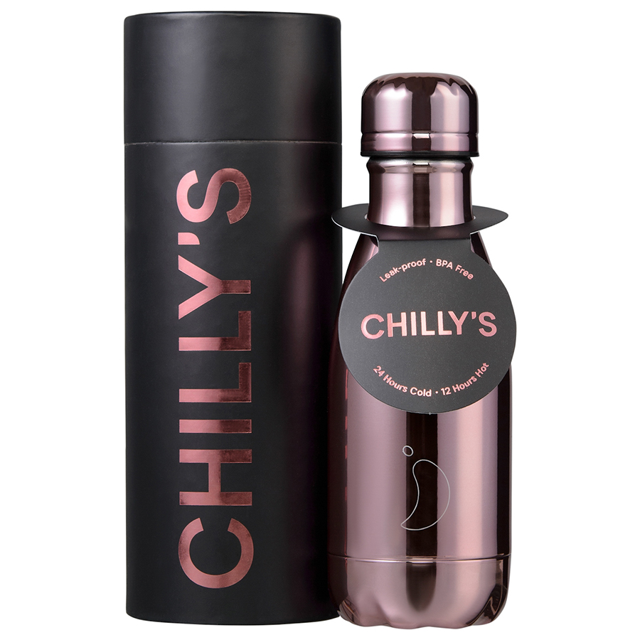 B260CHRGO Термос chrome, 260 мл, бронзовый Chilly's Bottles  - Вид №1