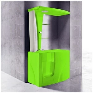 Ванна с кабиной GRUPPO TREESSE GEN-Y TOP STD-V3417|B3411-DX салатовая угловая сидячая с дверью правосторонняя