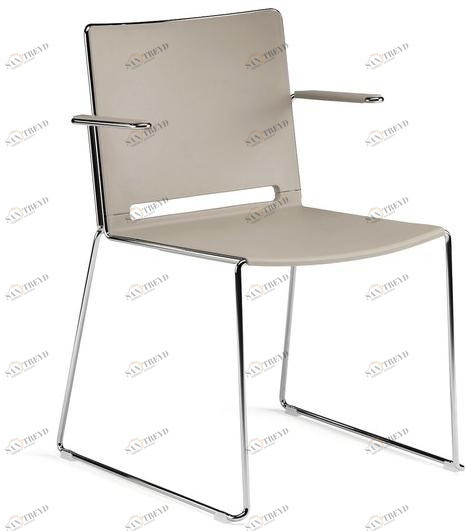 Arte & D Стул для конференций, штабелируемый салазками, из полипропилена, с подлокотниками Kubika C1512 v