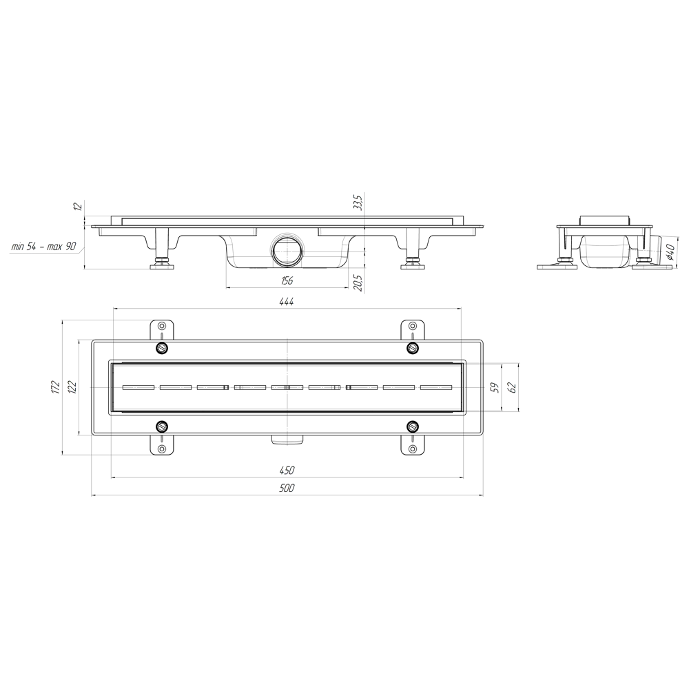 Душевой трап Ани Пласт «Киль» с гидрозатвором 450 мм 82494722 STLM-0028649 - Вид №6