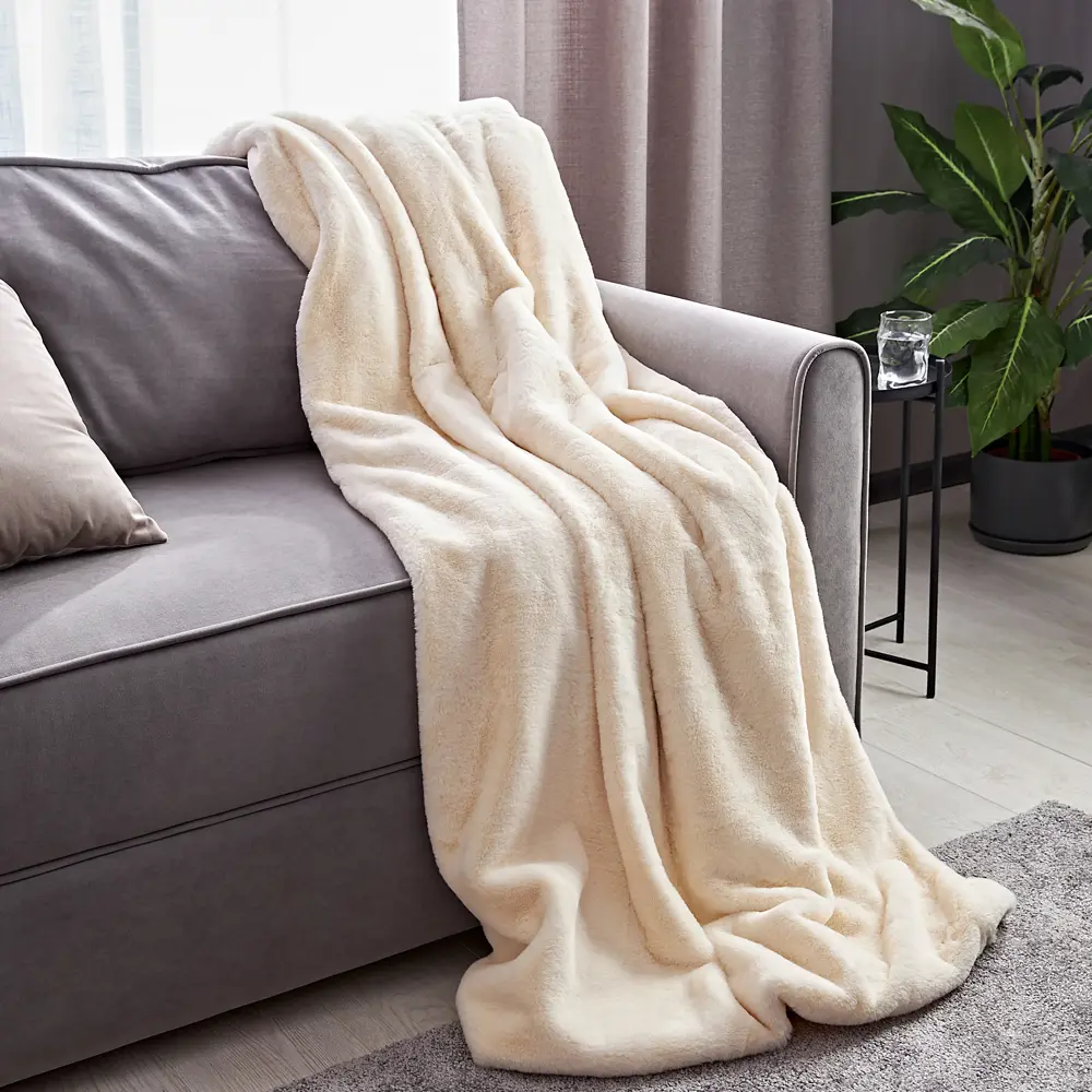Плед Enalie Cream 5 200x220 см велсофт цвет кремовый 84882386 STLM-2187041 INSPIRE - Вид №3