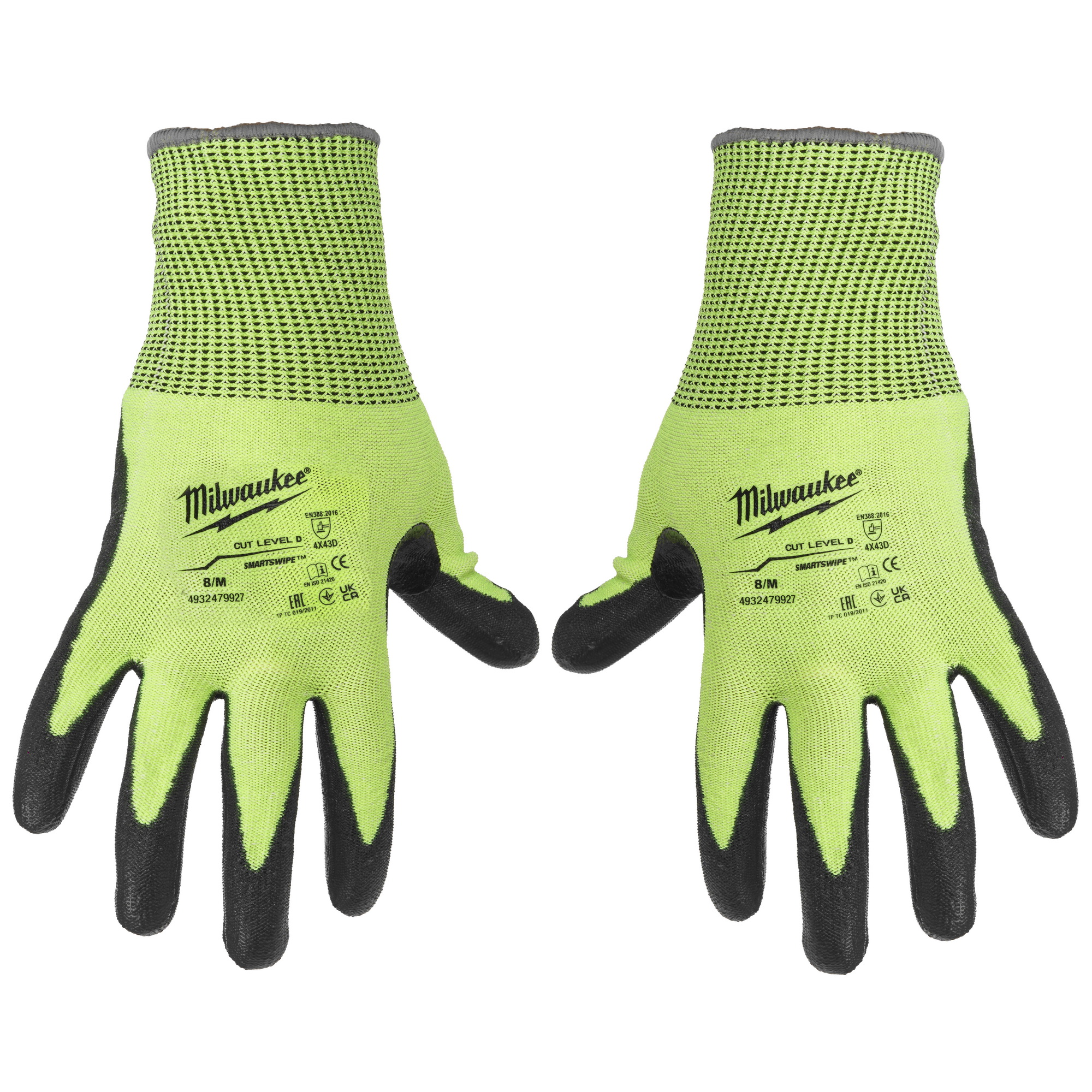Перчатки трикотажные Milwaukee Hi-Vis Cut level 4/D 8/M 5478070 STDN-0045090