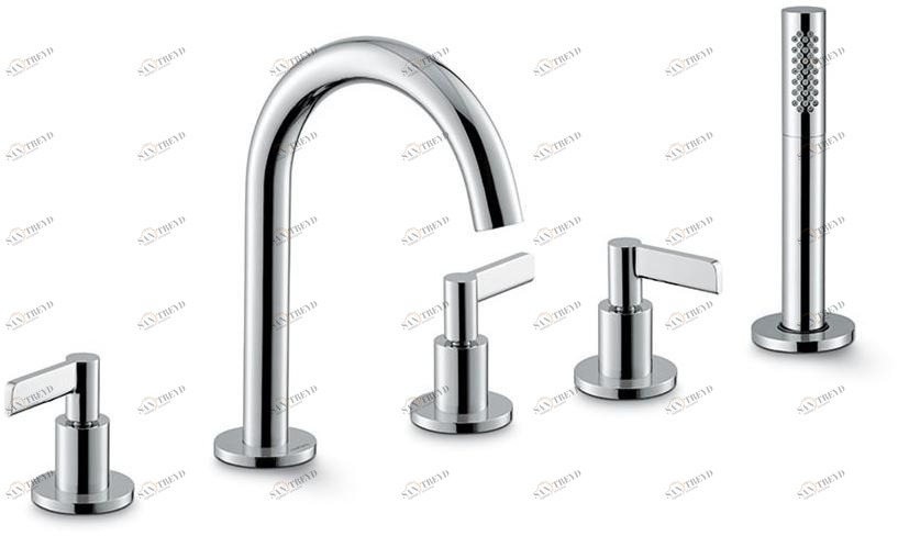 newform Смеситель для ванны на 5 отверстий с ручным душем Blink chic 71082c - 71182c