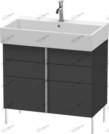 VA658704949 Тумбочка напольная Vero Air #VA6587 784 x 431 мм Графит матовый, декор Duravit