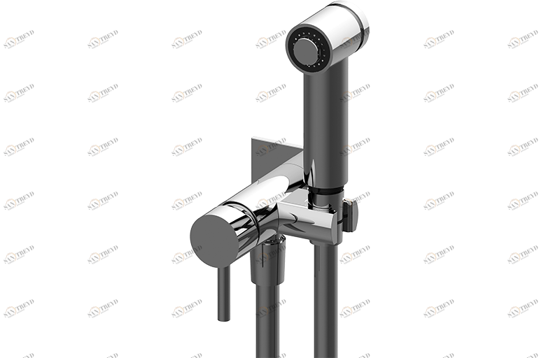 E-9950 Гигиенический душевой комплект с настенным смесителем, шлангом и держателем GRAFF Золото 24K;Шлифованное золото 24K;черный_Architectural Black™;Крацованный никель;Пушечная Бронза;Матовый Черный;Оливковая бронза;Onyx PVD®;Полированный латунь PVD;Пол Sade