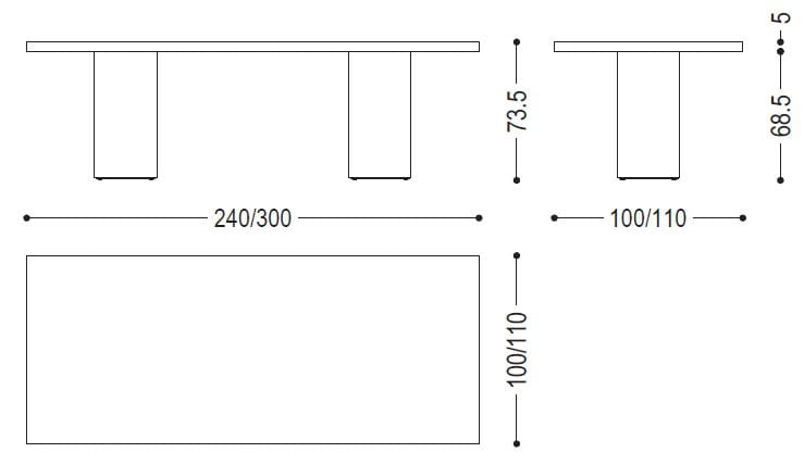 Прямоугольный стол из массива дерева Riva 1920 Boss Basic ARCH-00032676 - Вид №2
