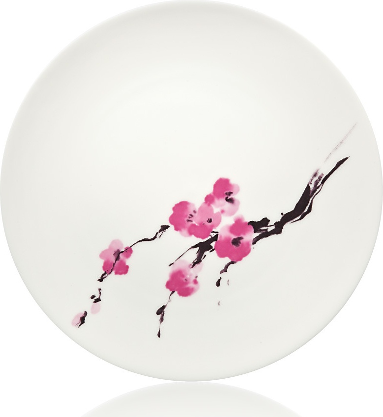 10532263 Dibbern Тарелка обеденная Dibbern "Вишни в цвету" 24см Фарфор костяной 