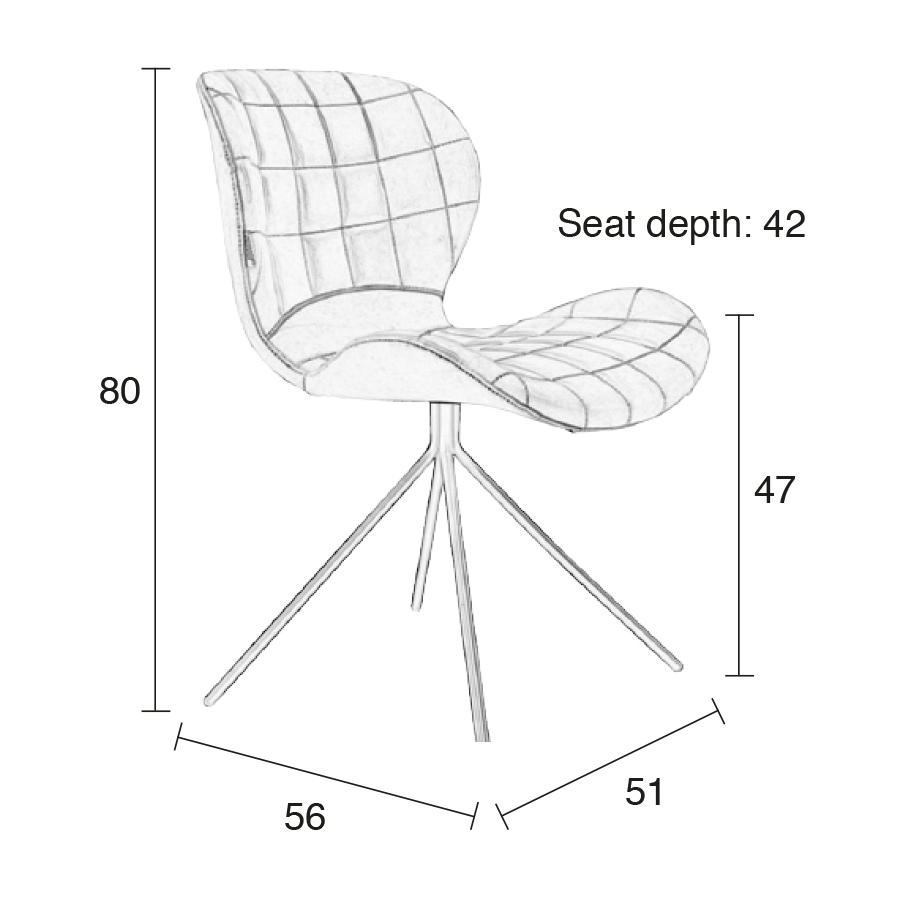Стул OMG Velvet серый Zuiver 1100365 - Вид №1
