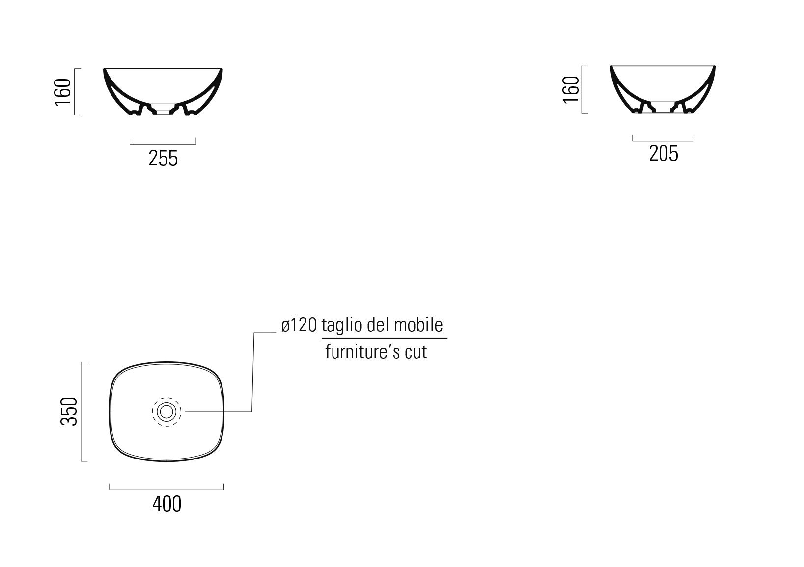 Керамическая прямоугольная столешница GSI ceramica Nubes ARCH-00142545 - Вид №2