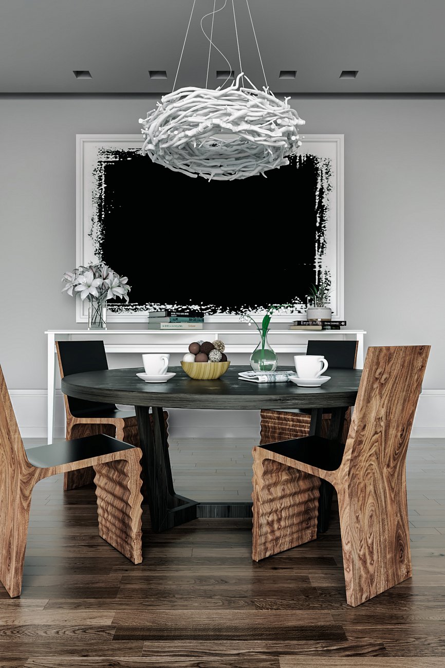 Стул деревянный белый 85х57 см Wave 2 ODINGENIY ДИЗАЙНЕРСКИЕ 178402 Белый  - Вид №1