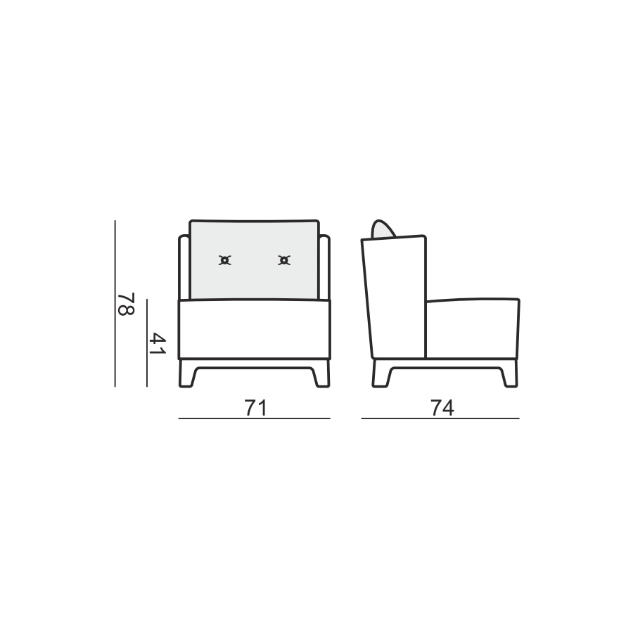 Кресло Alma, синее Sits S1049 - Вид №8