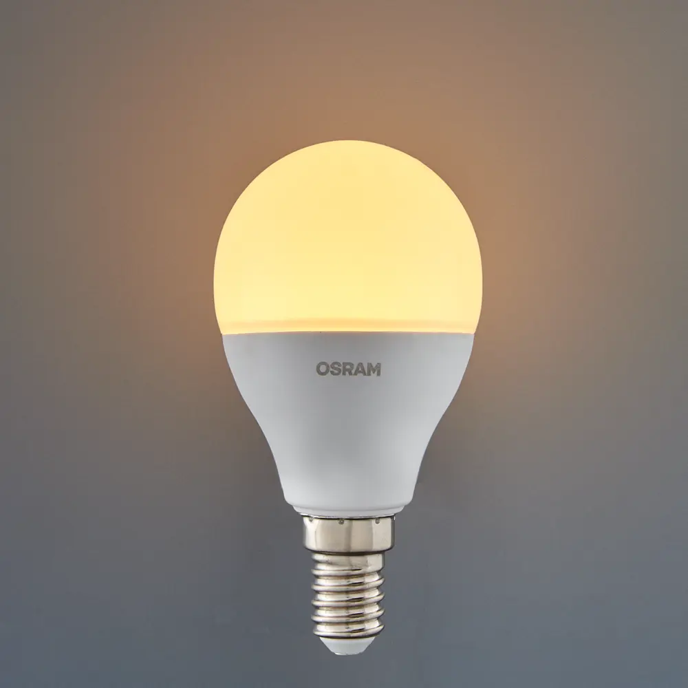 Лампа светодиодная Osram Antibacterial E14 220-240 В 7.5 Вт шар малый 806 лм теплый белый свет 82807757 STLM-2168352  - Вид №1