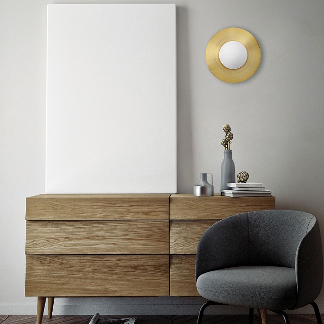 Miloox 1744.93 Настенный светильник с матовый латунный каркасом HAT. - Вид №1