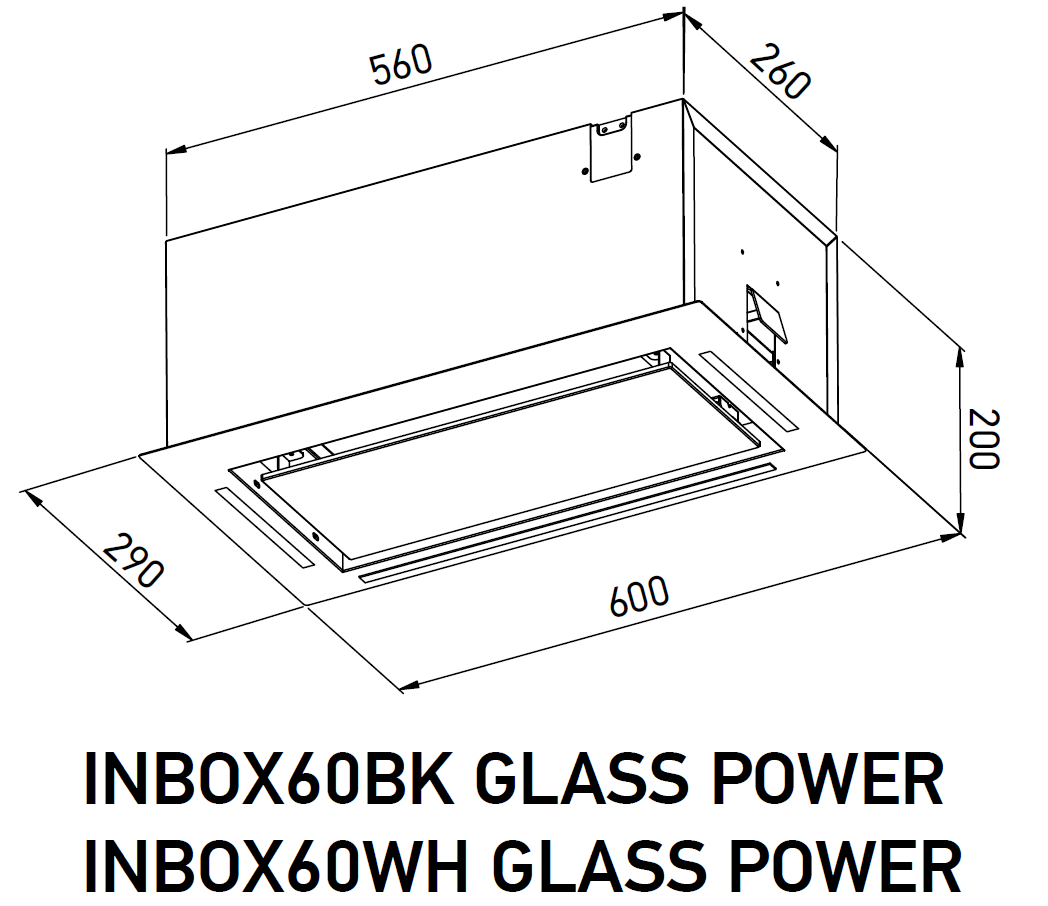 9168705 Вытяжка полновстраиваемая Meferi INBOX60WH GLASS POWER белый/белый STDN-0116101 - Вид №14