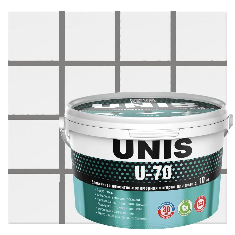 Затирка цементно-полимерная U-70 цвет антрацит 2 кг Unis STLM-2055026