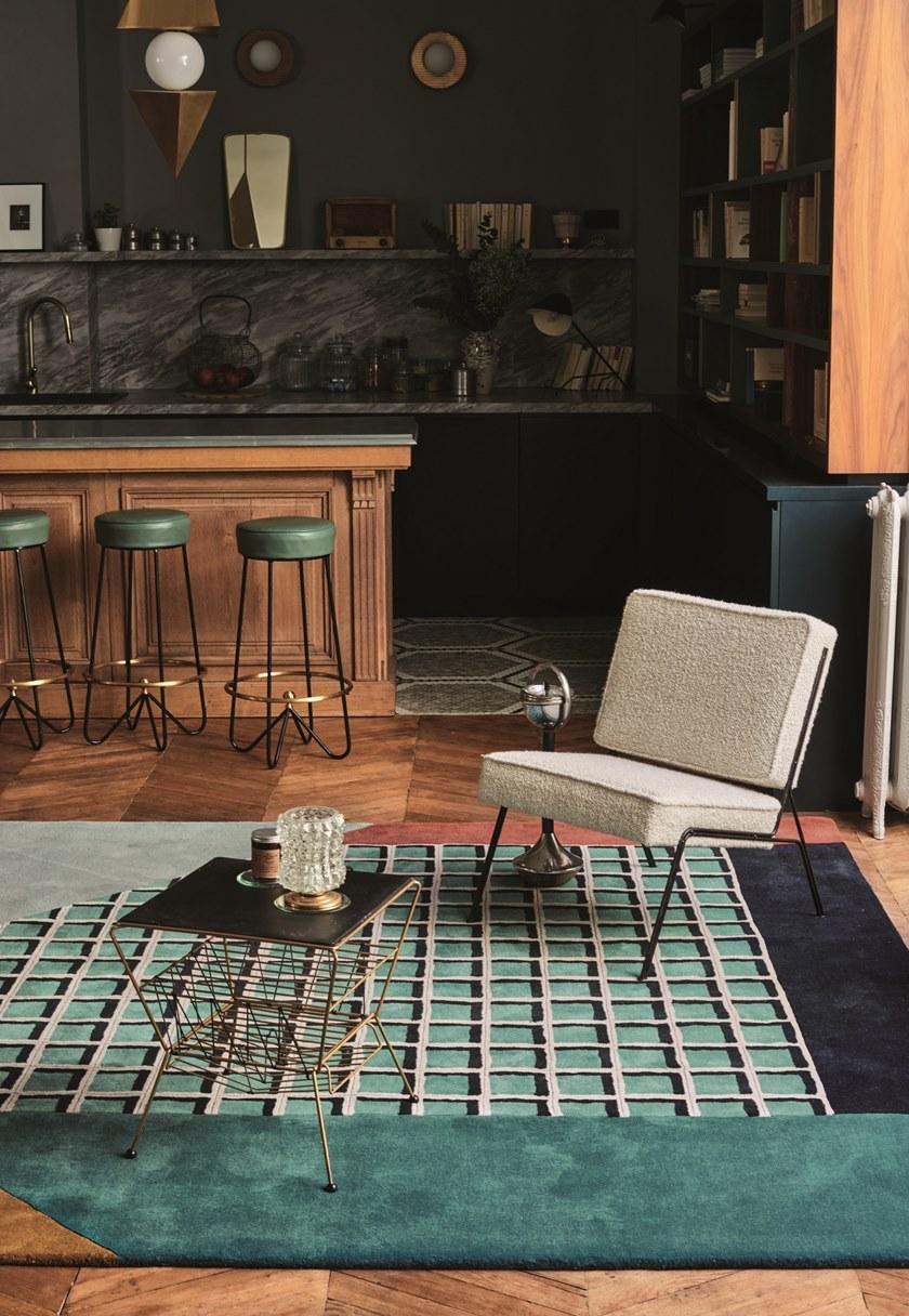 Toulemonde Bochart Квадратный шерстяной коврик с геометрическими мотивами Access sun-id-1515249 - Вид №2