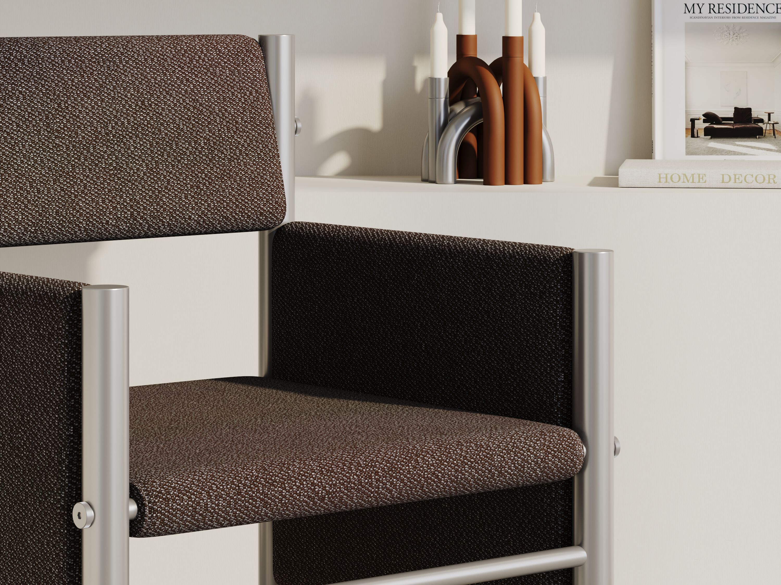 Мягкий стул из нержавеющей стали с подлокотниками Joyf Wabi ARCH-00064836 - Вид №12