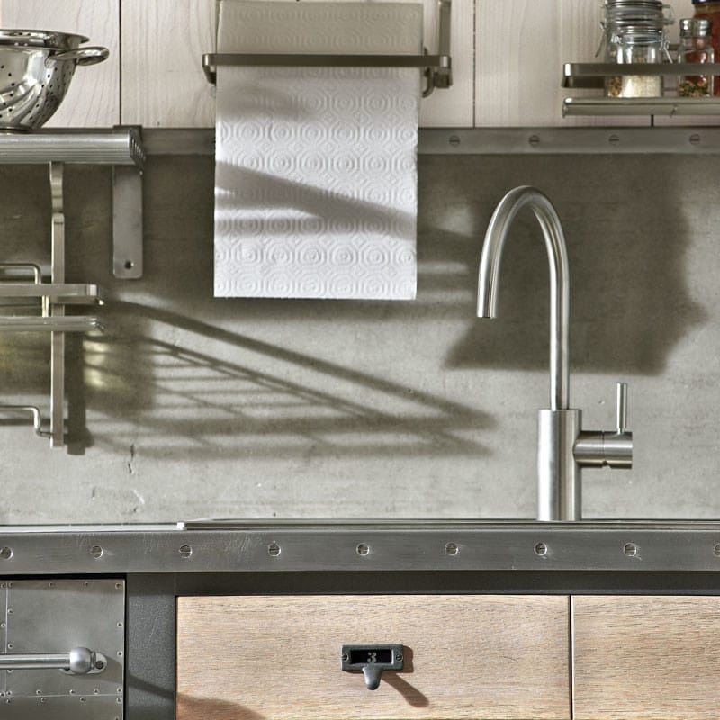 Секционная кухня из нержавеющей стали и дерева Marchi Cucine Vintage Style ARCH-00108156 - Вид №6