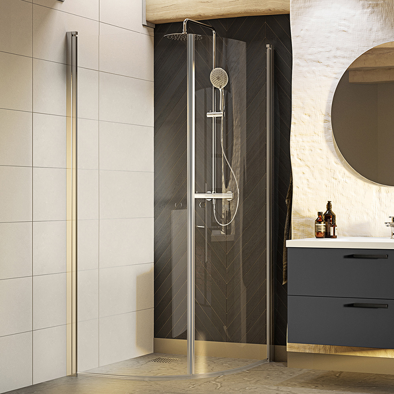 20055575 Душ Угол Nejd Around 80X80 Прозрачный Стеклянный Мат Алюминиевый Westerbergs 