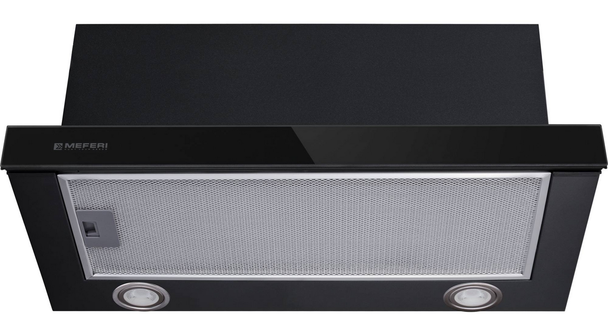 9202542 Вытяжка телескопическая Meferi SLIDEBOX60BK GLASS ULTRA черный/черный STDN-0041504