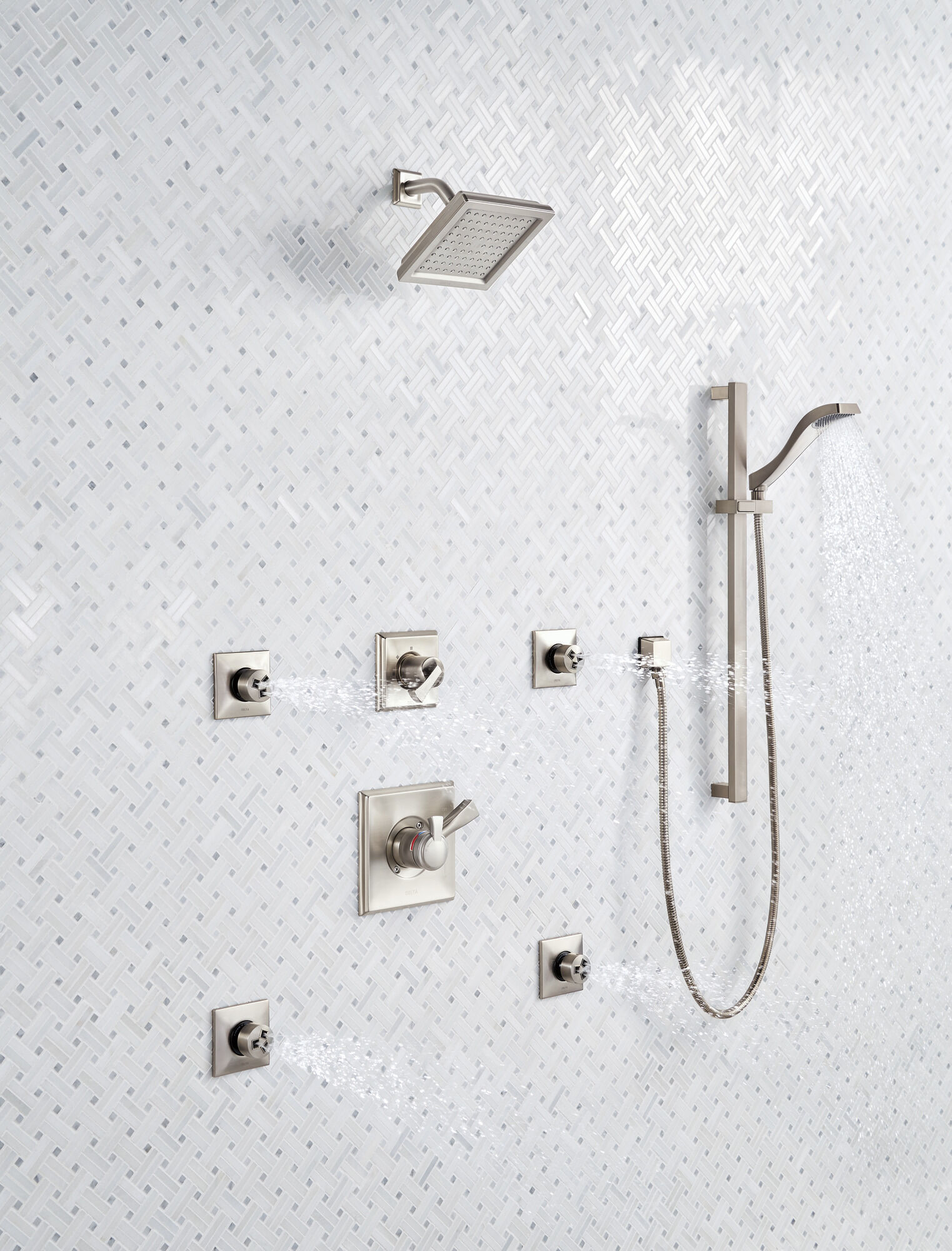 Квадратный спрей для тела HydraChoice® Square Body Spray Trim Delta Faucet T50210-SS - Вид №10