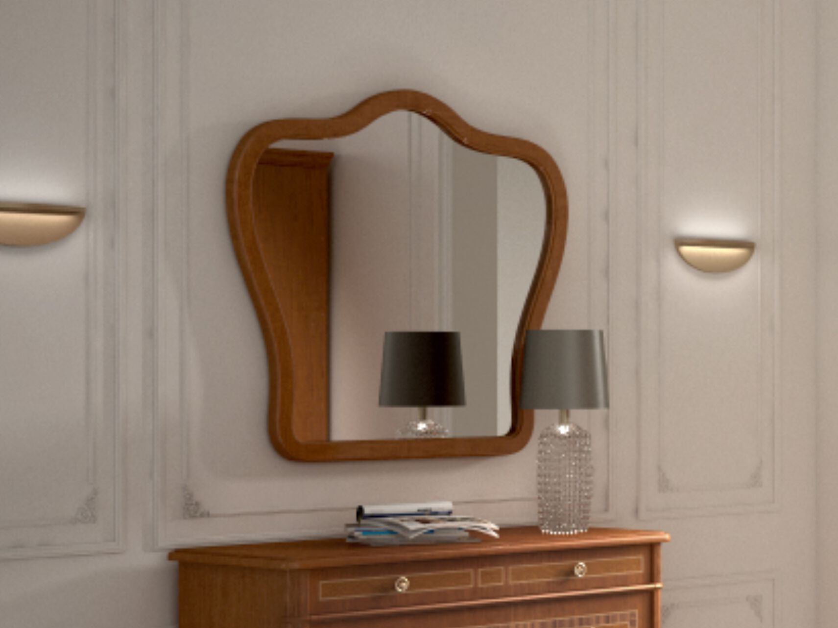 Деревянное зеркало с рамкой стены CASA +39 Prestige 2 ARCH-00148678 - Вид №1